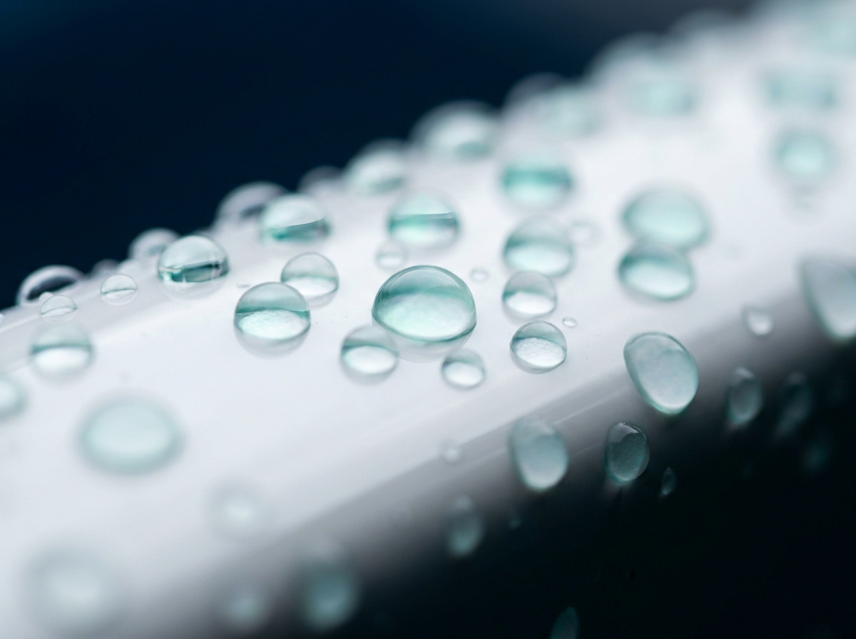 Water beading on a freshly sealed gel coat surface